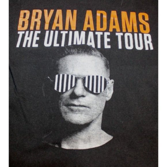 Bryan Adams Shirt Mens Medium Black The Ultimate Tour Tee Music Band Tee 2018 - Picture 2 of 5
